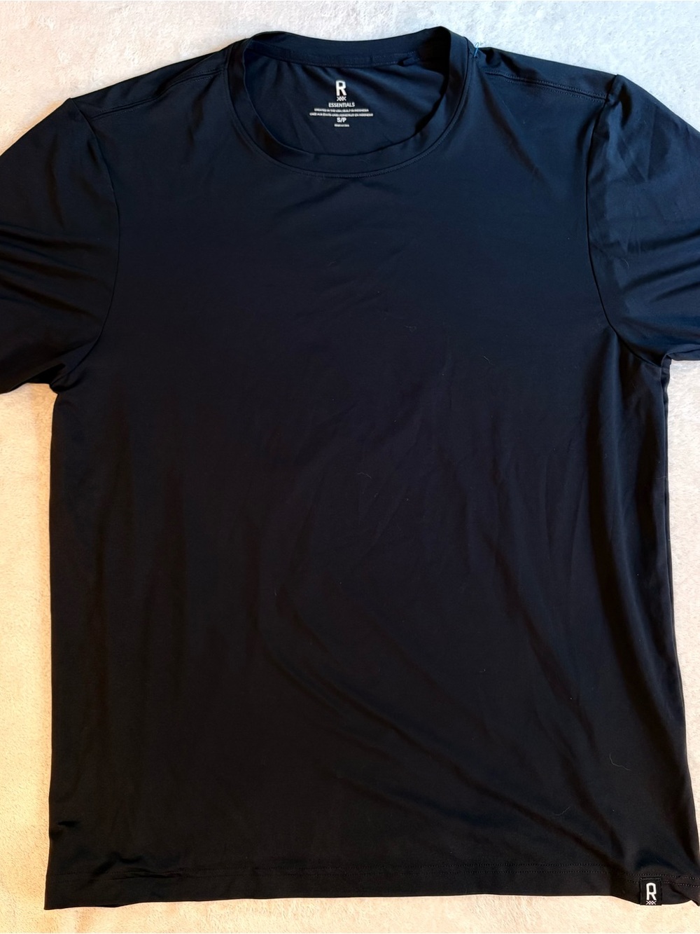 RHONE Essentials Black Short Sleeve Performance Crew Tee Sz S